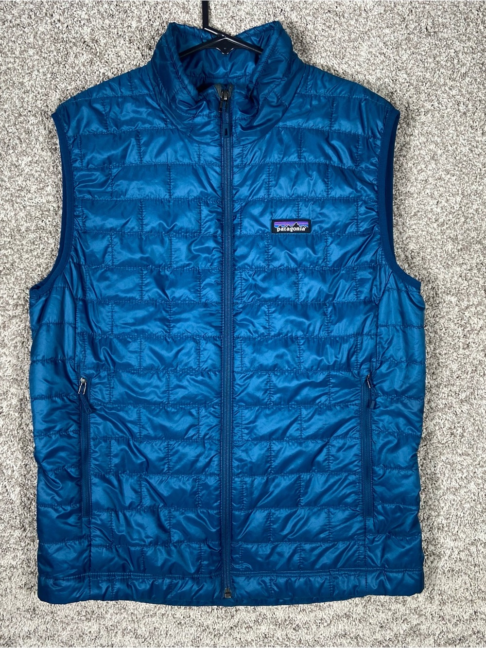 Patagonia Nano Puff Vest Mens Medium Blue Insulated Full Zip Outdoor Hiking